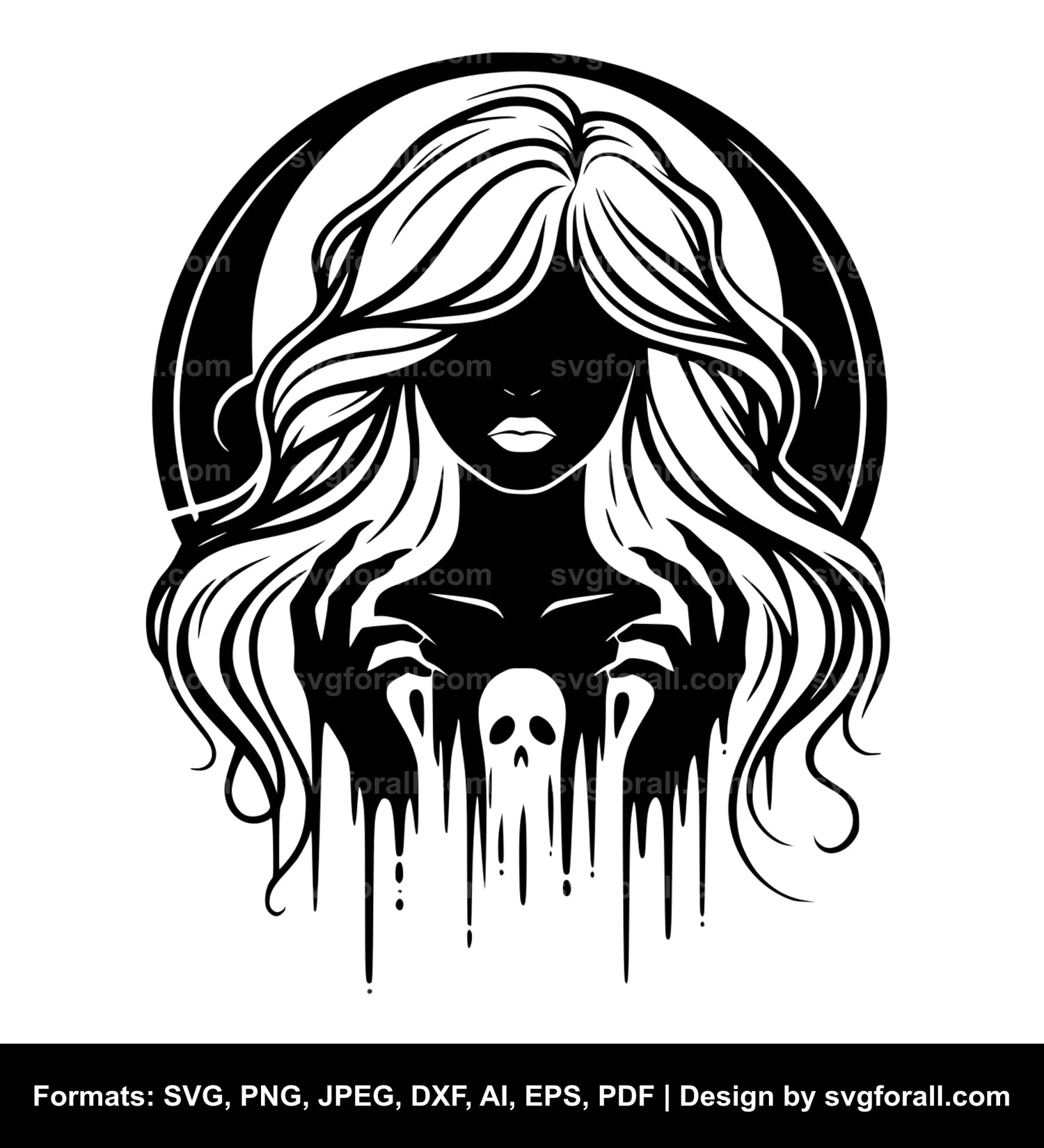 Girl Ghost SVG Clipart