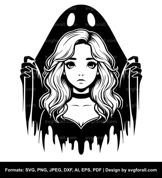 Girl Ghost Vector SVG