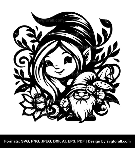 Girl Gnome SVG