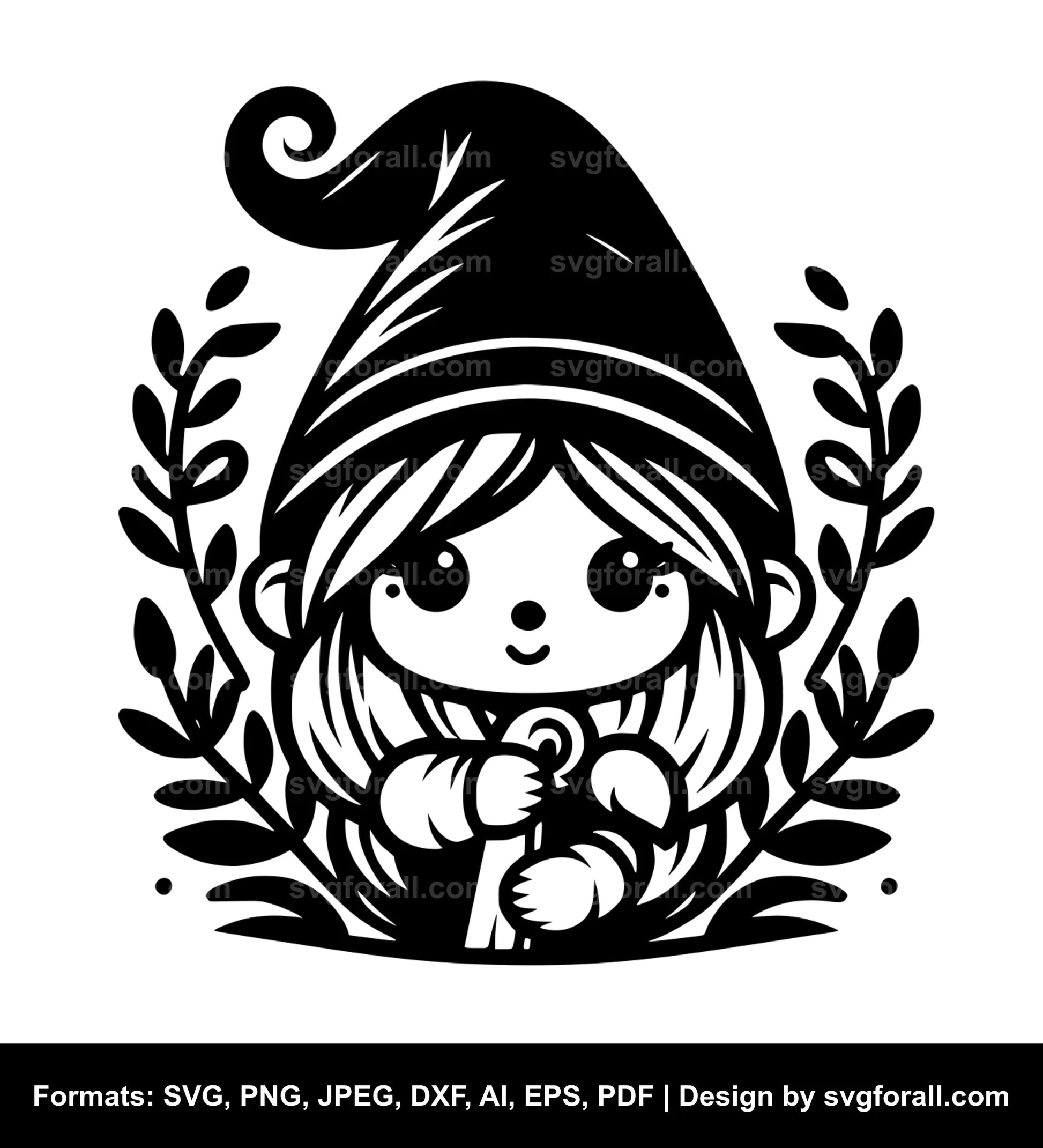 Girl Gnome SVG File