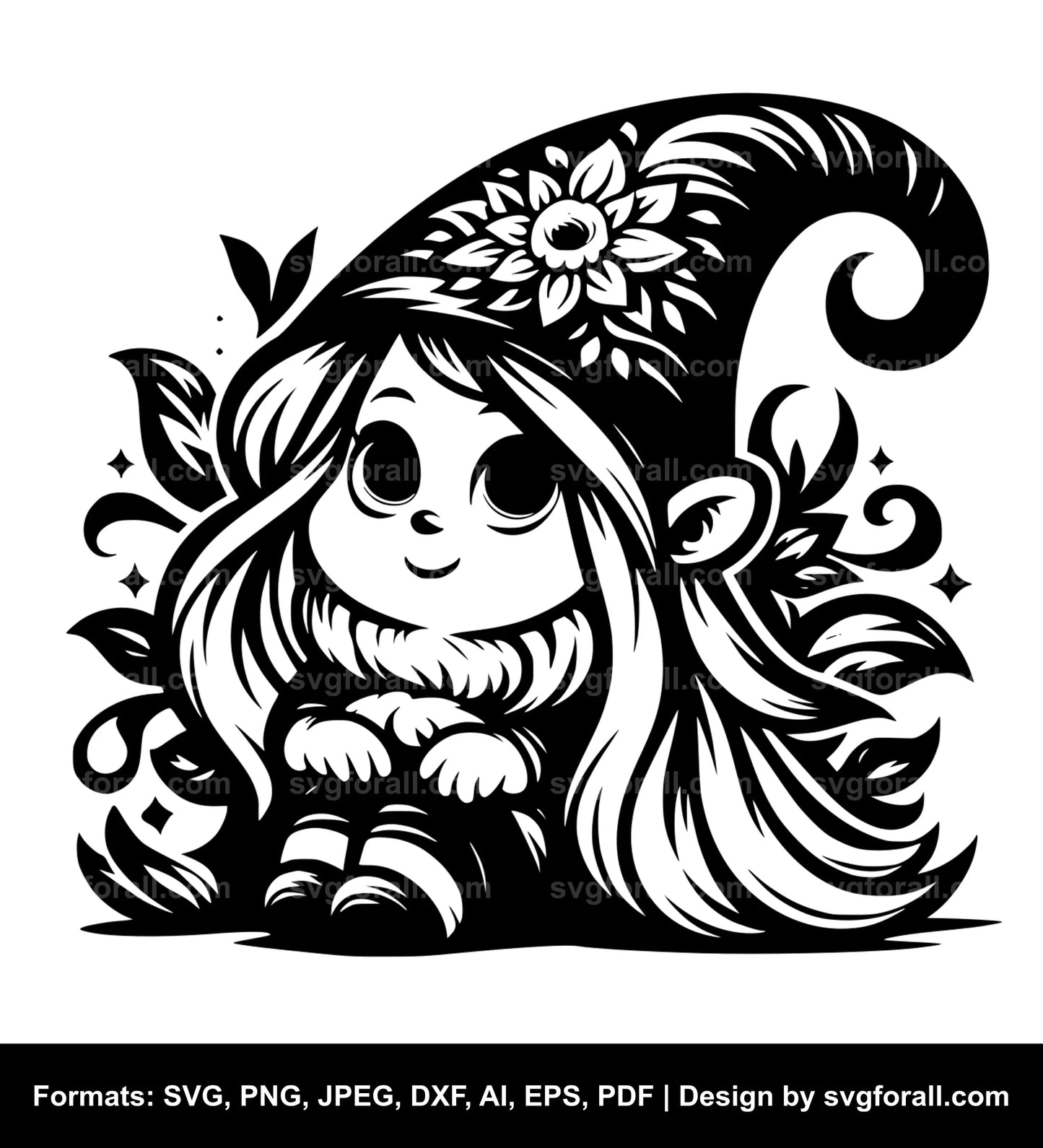 Girl Gnome Vector SVG