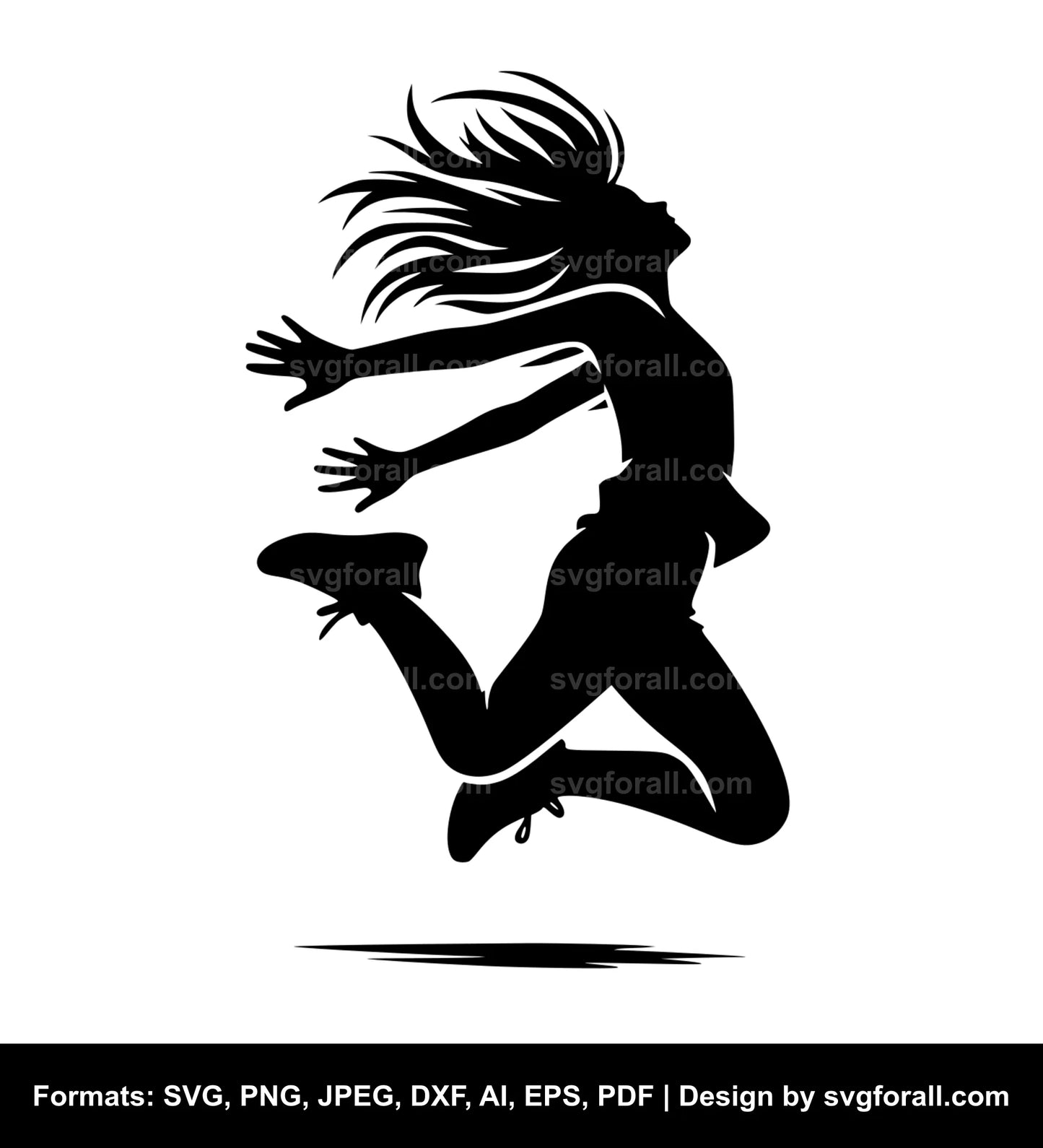 Girl Jumping SVG File