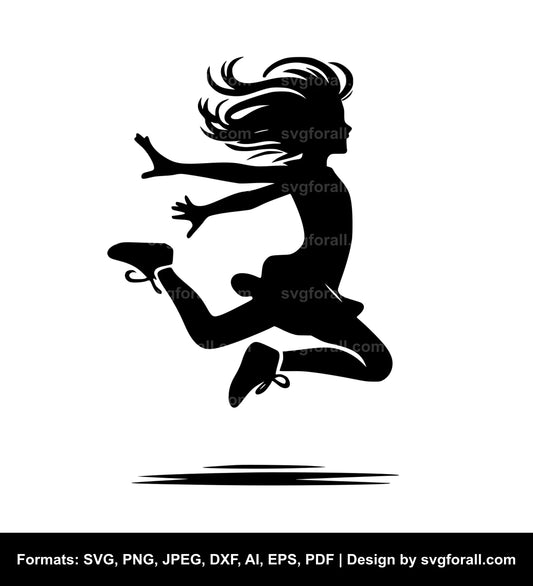 Girl Jumping SVG PNG