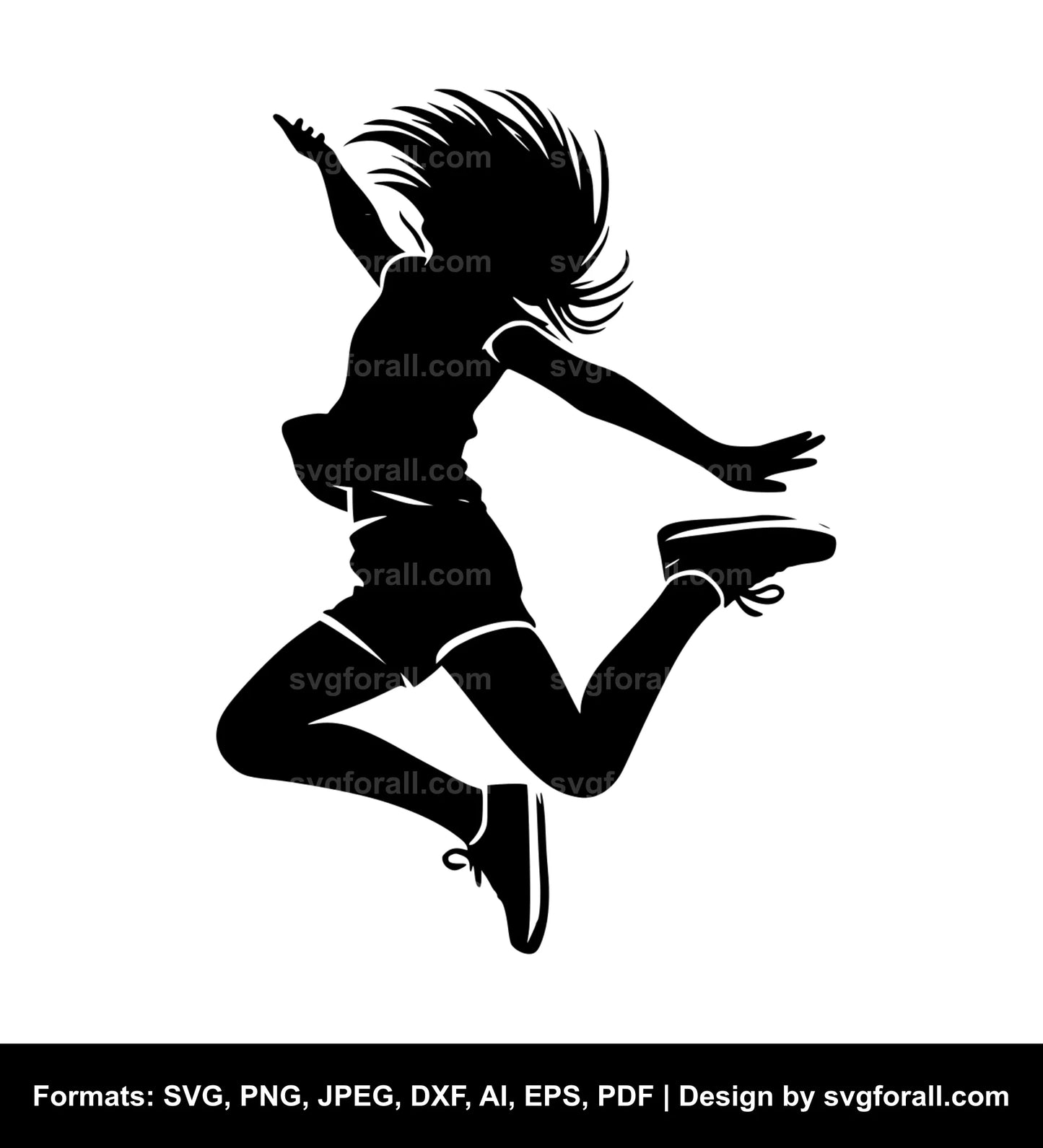 Girl Jumping SVG Vector