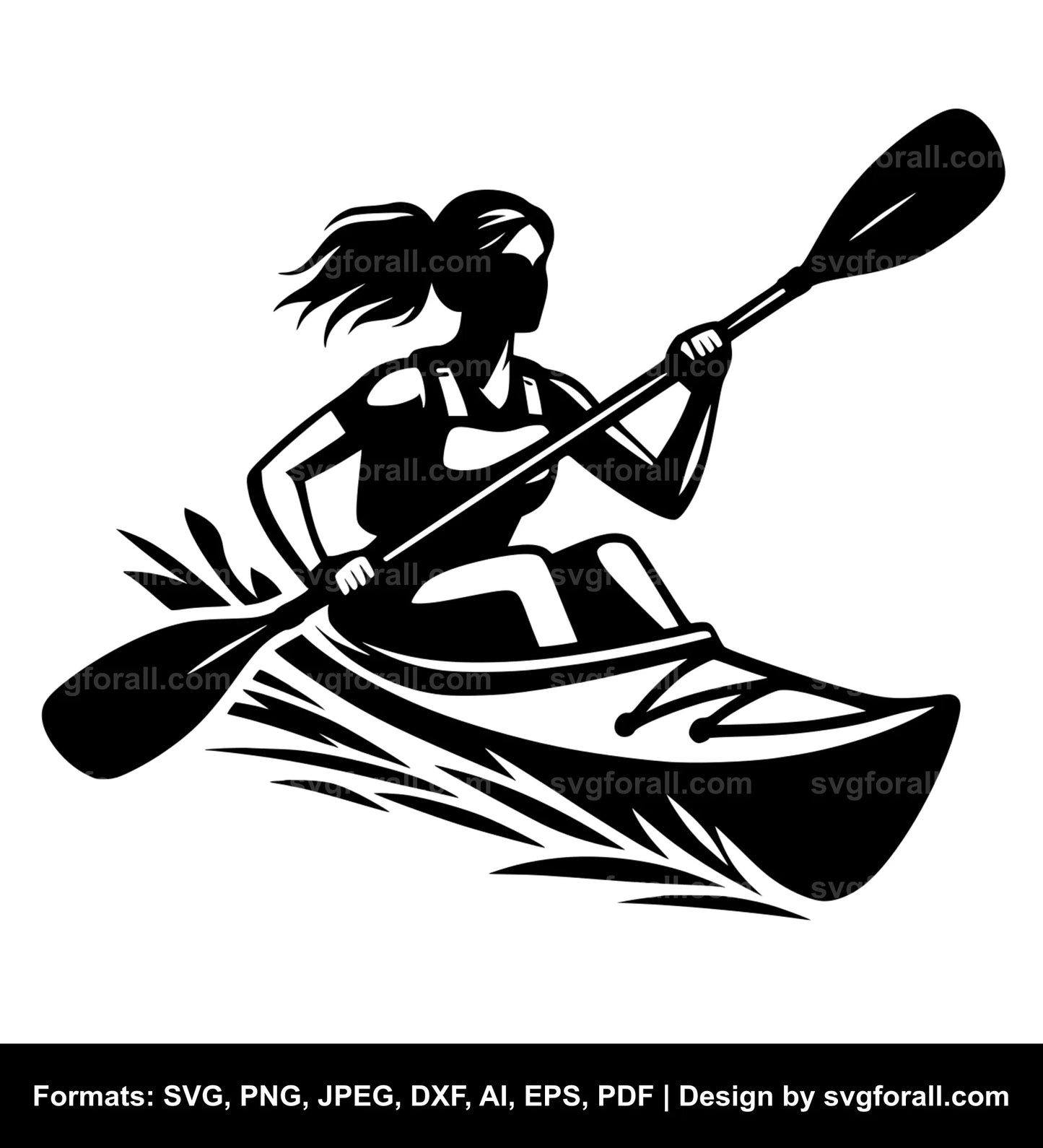 Girl Kayaking Cricut SVG