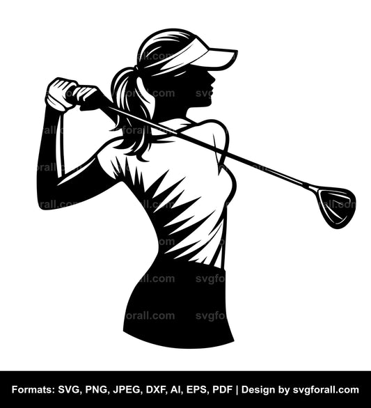 Girl Playing Golf Cricut SVG