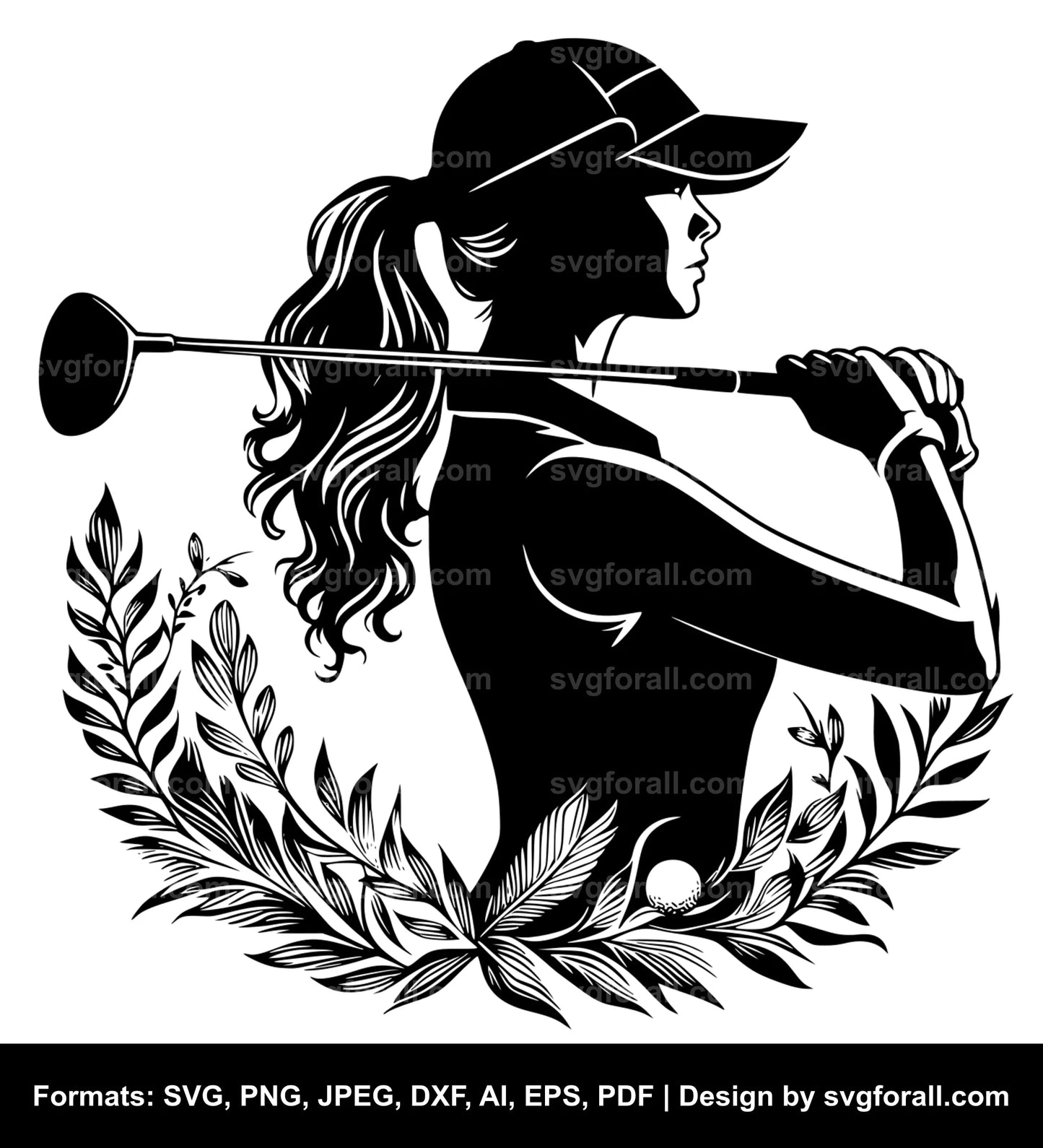 Girl Playing Golf SVG