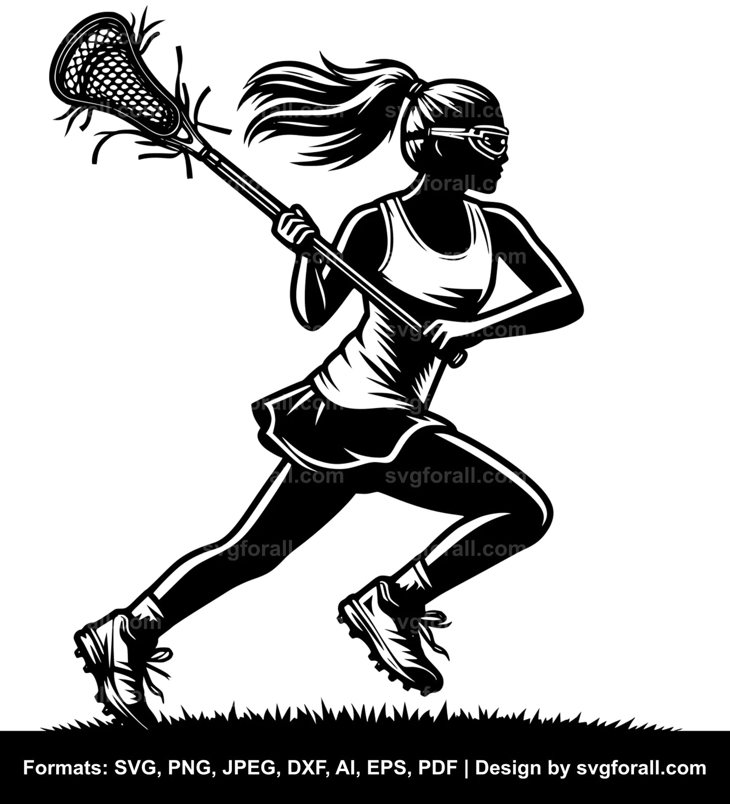 Girl Playing Lacrosse Cricut SVG