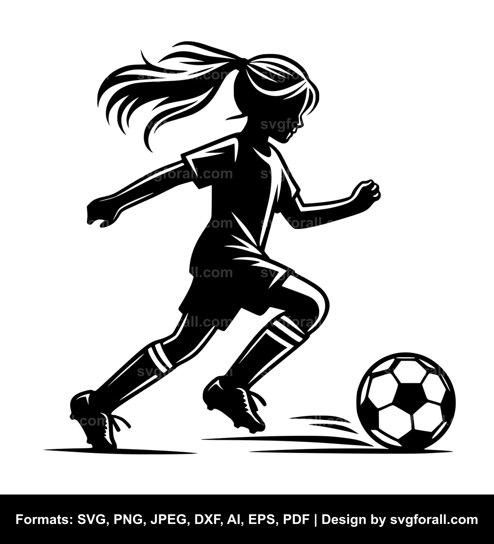 Girl Playing Soccer Cricut SVG