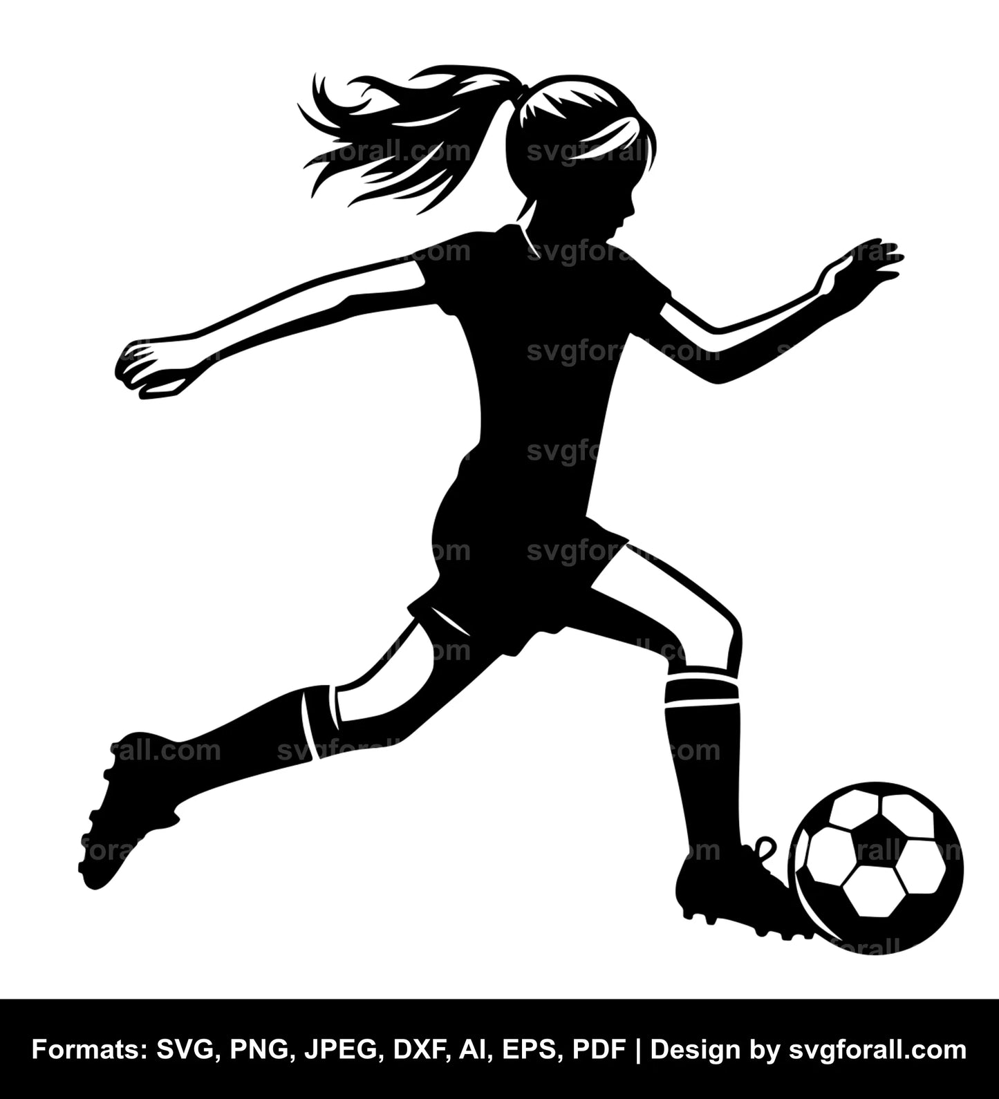 Girl Playing Soccer SVG Download