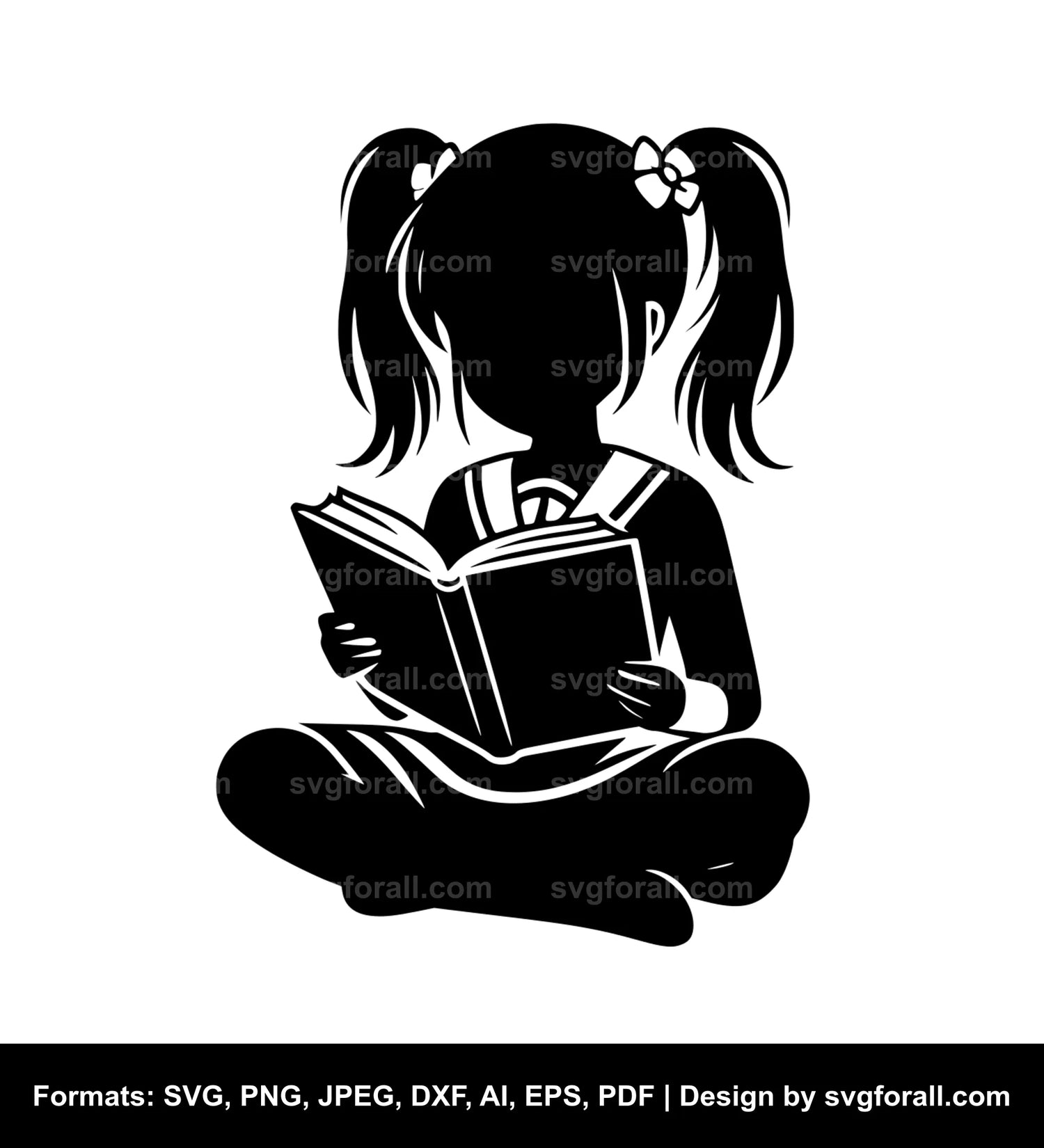 Girl Reading Cricut SVG