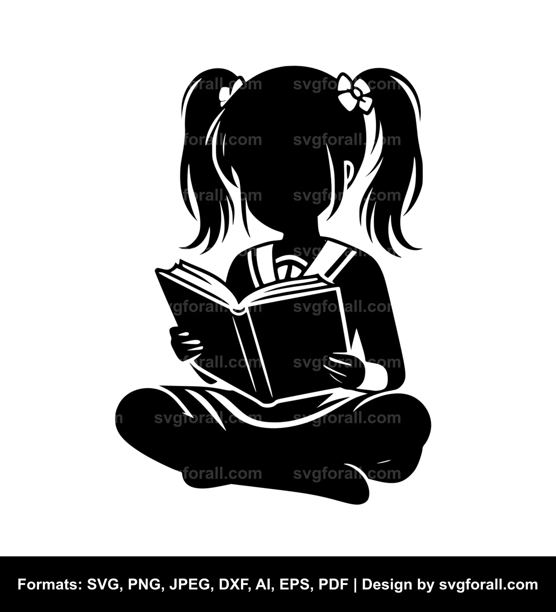 Girl Reading Cricut SVG