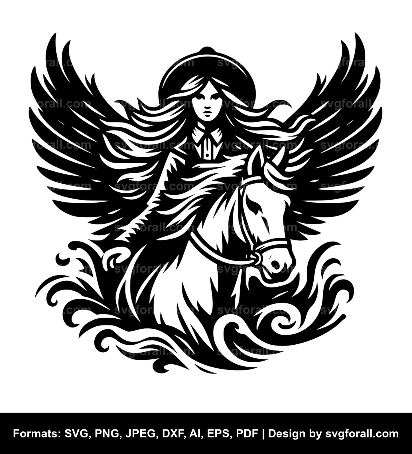 Girl Riding Horse SVG