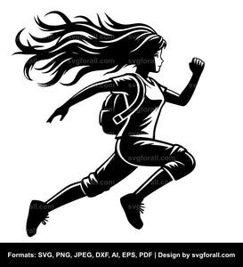 Girl Running SVG