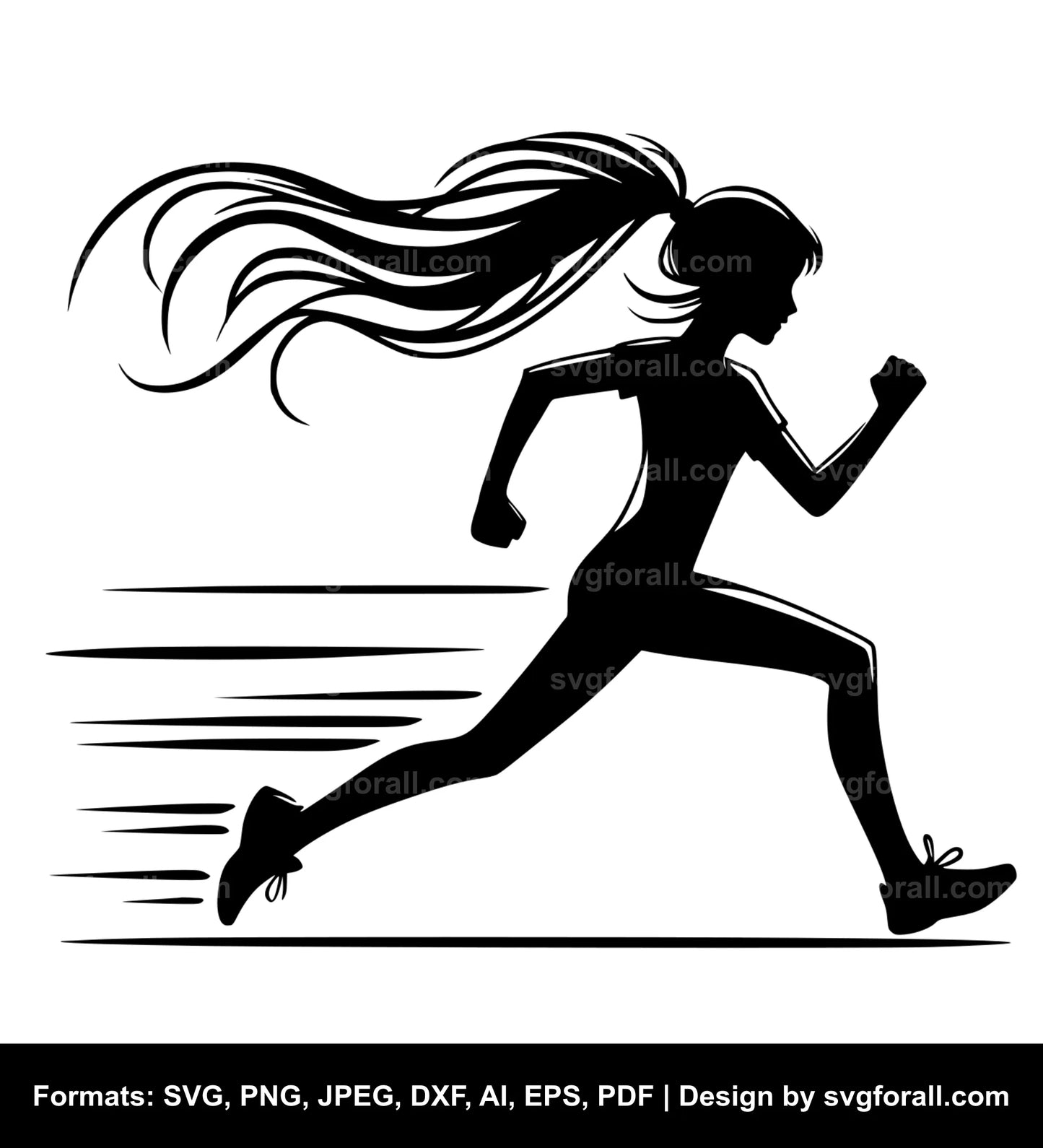 Girl Running SVG