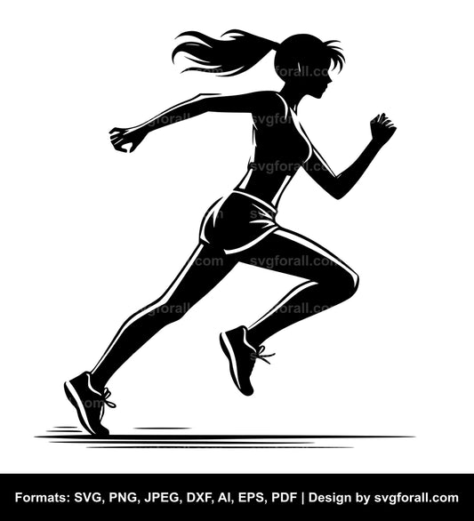 Girl Running SVG File