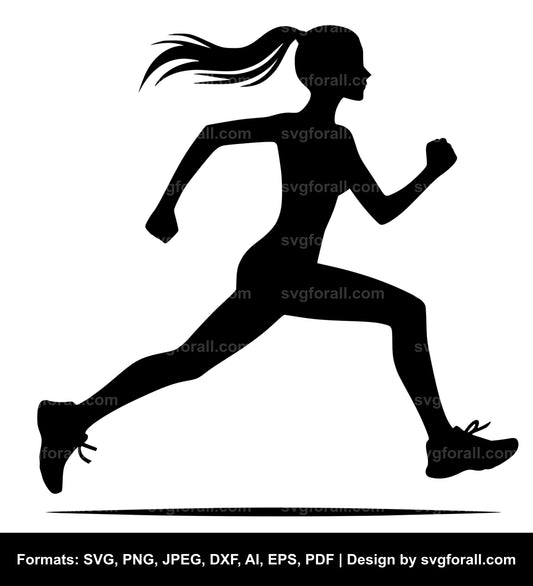 Girl Running SVG PNG