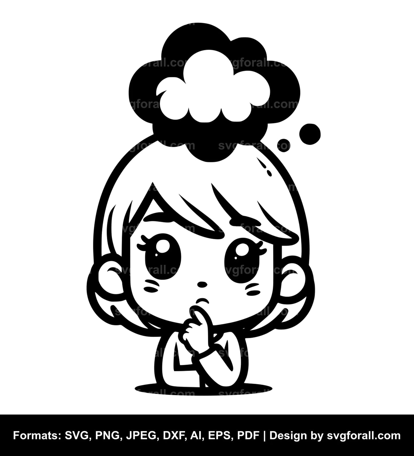 Girl Thinking SVG File