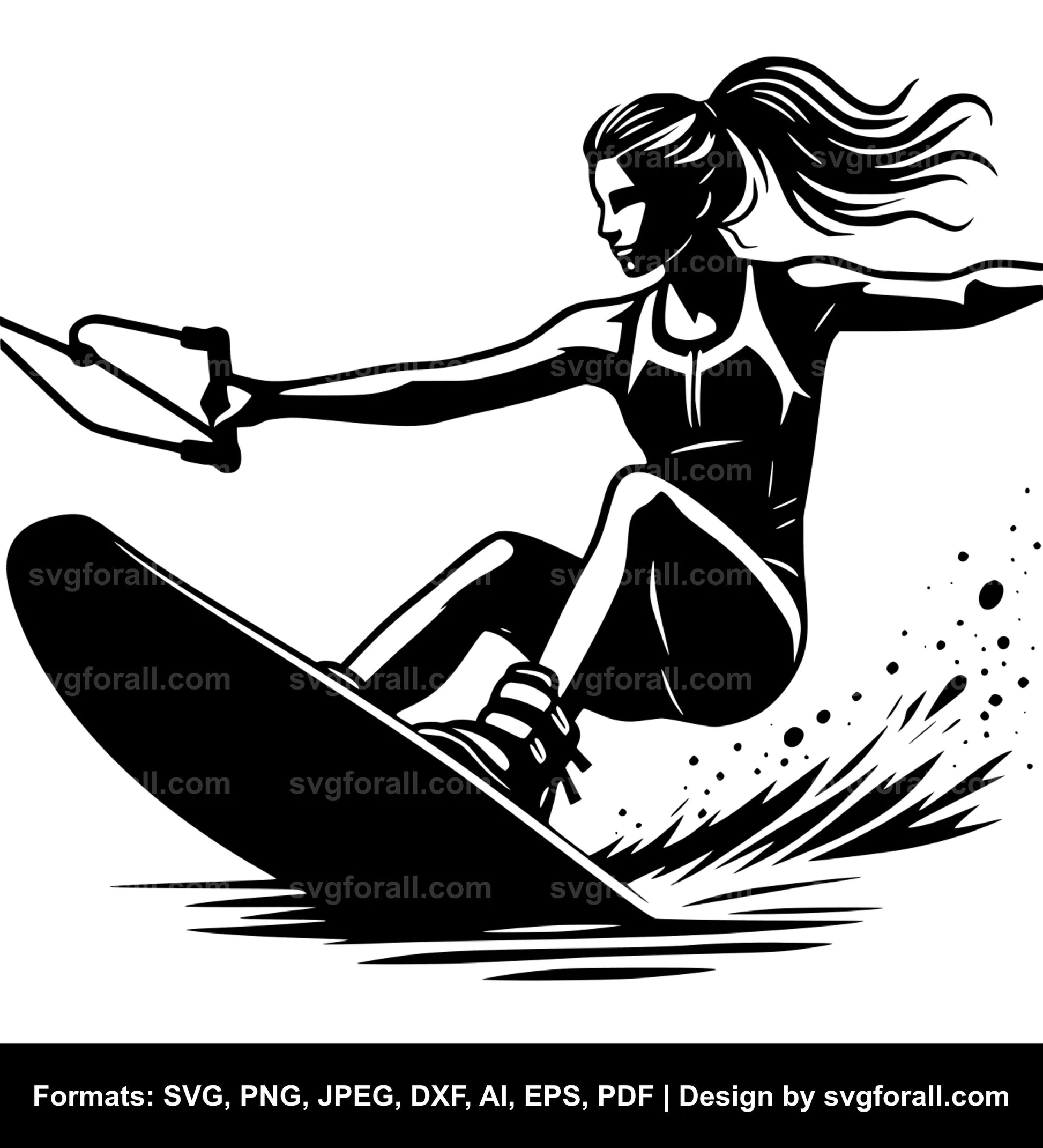 Girl Wakeboarding Cricut SVG