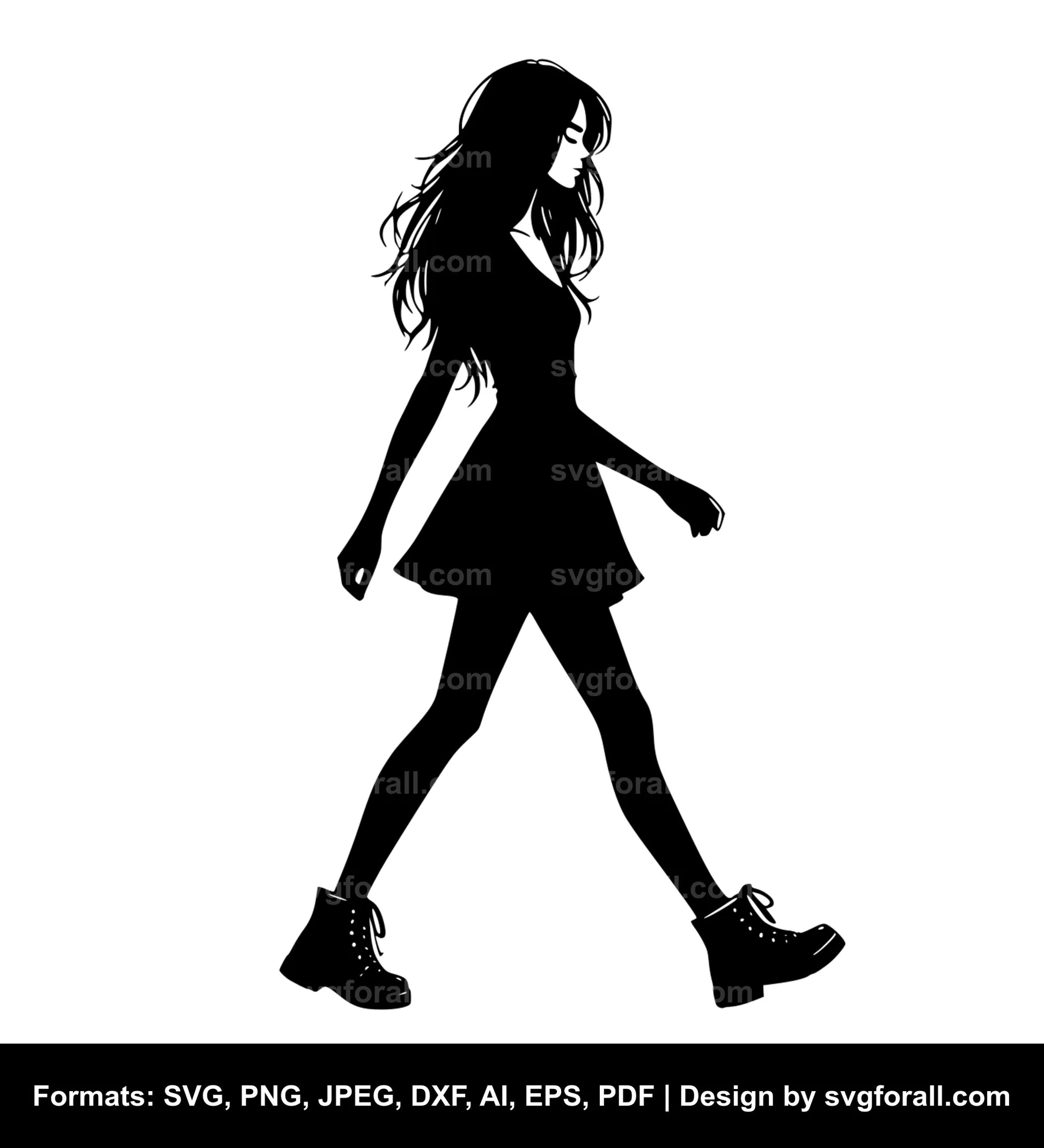 Girl Walking SVG File