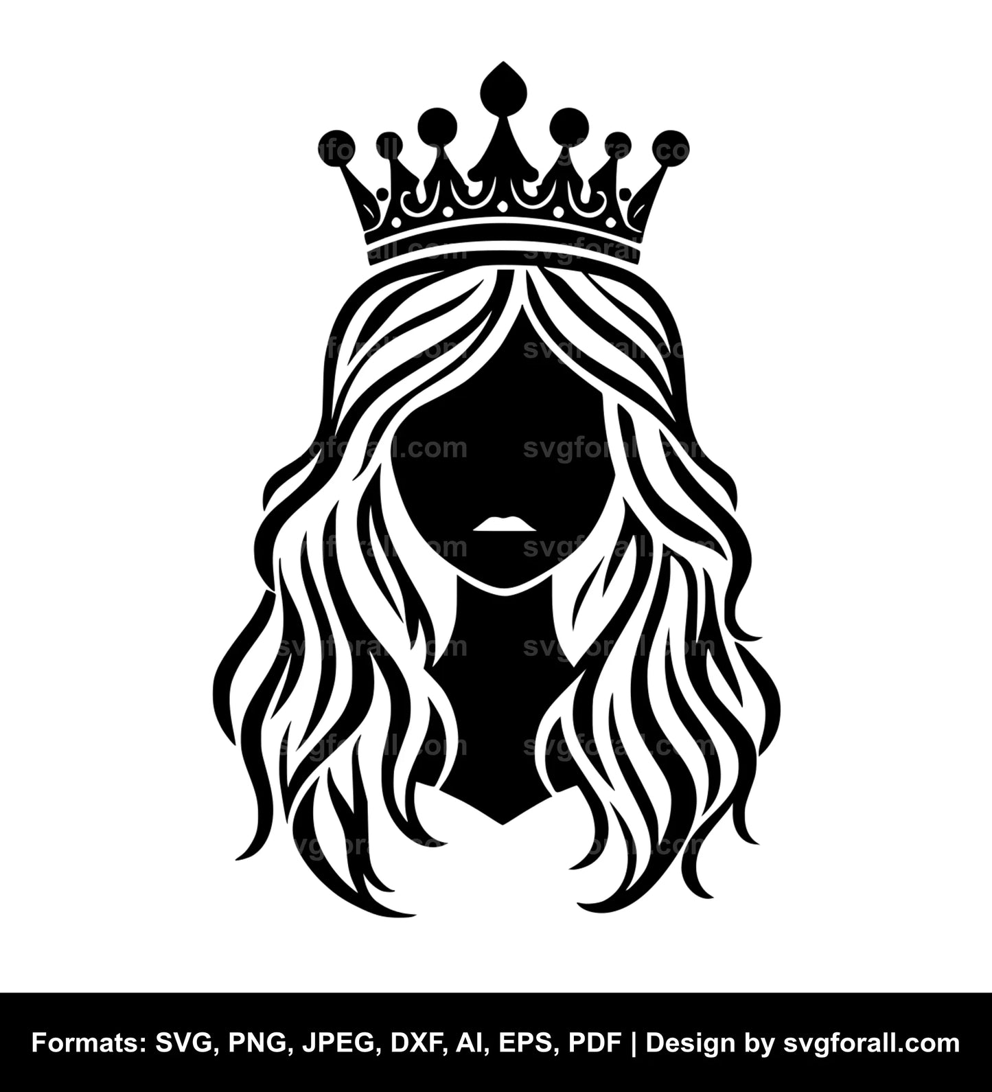 Girl With Crown SVG