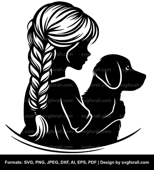 Girl With Dog Cricut SVG