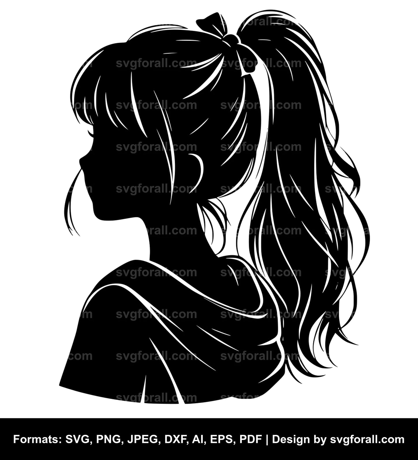 Girl With Ponytail SVG