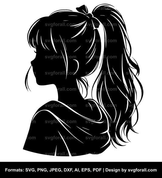 Girl With Ponytail SVG