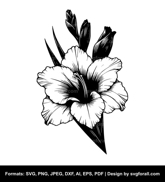 Gladiolus Flower Cricut SVG