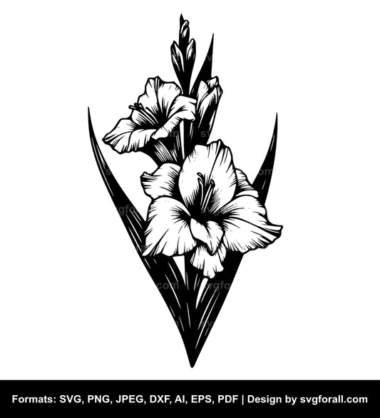 Gladiolus Flower SVG Download