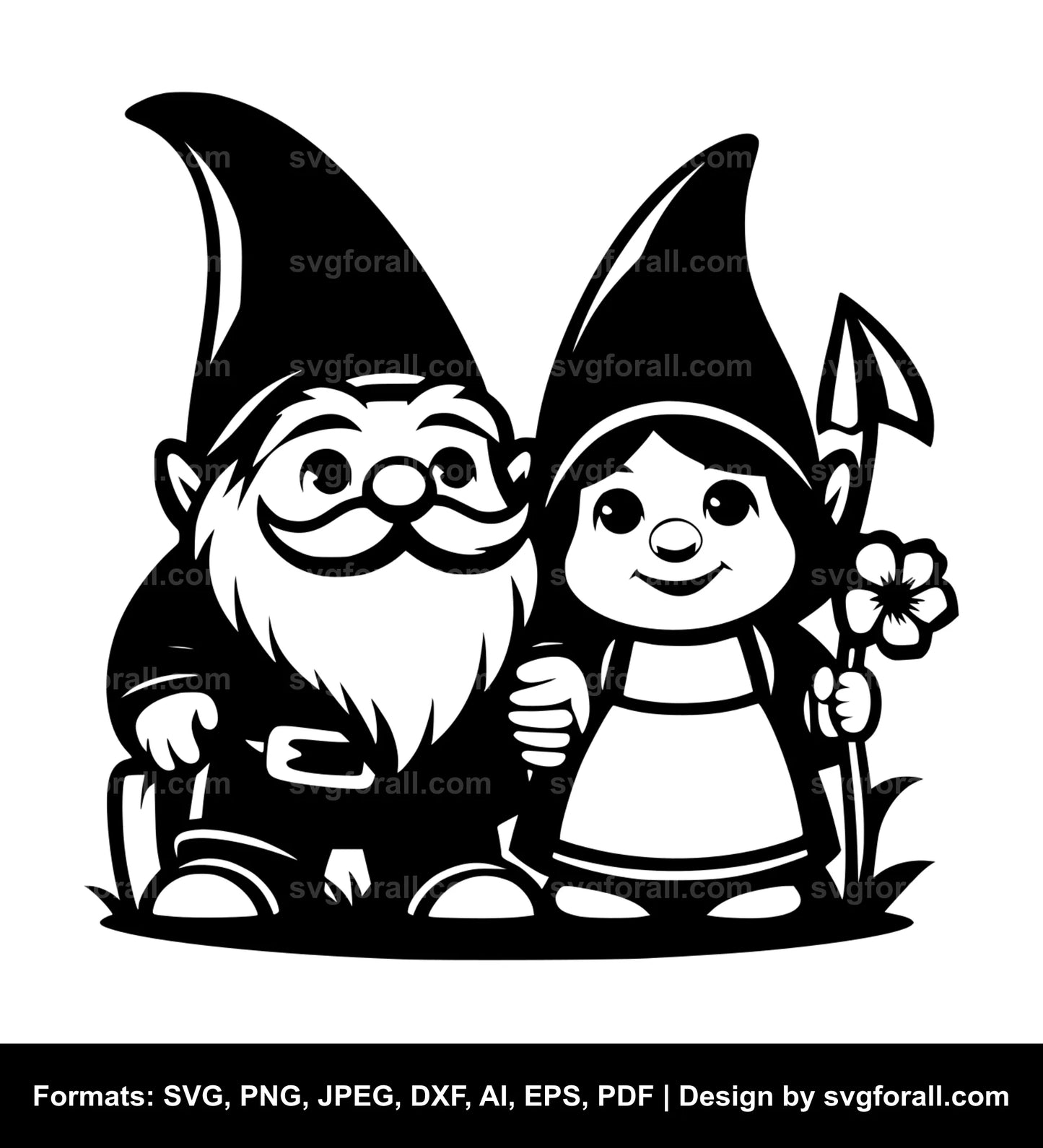 Gnome Couple SVG File