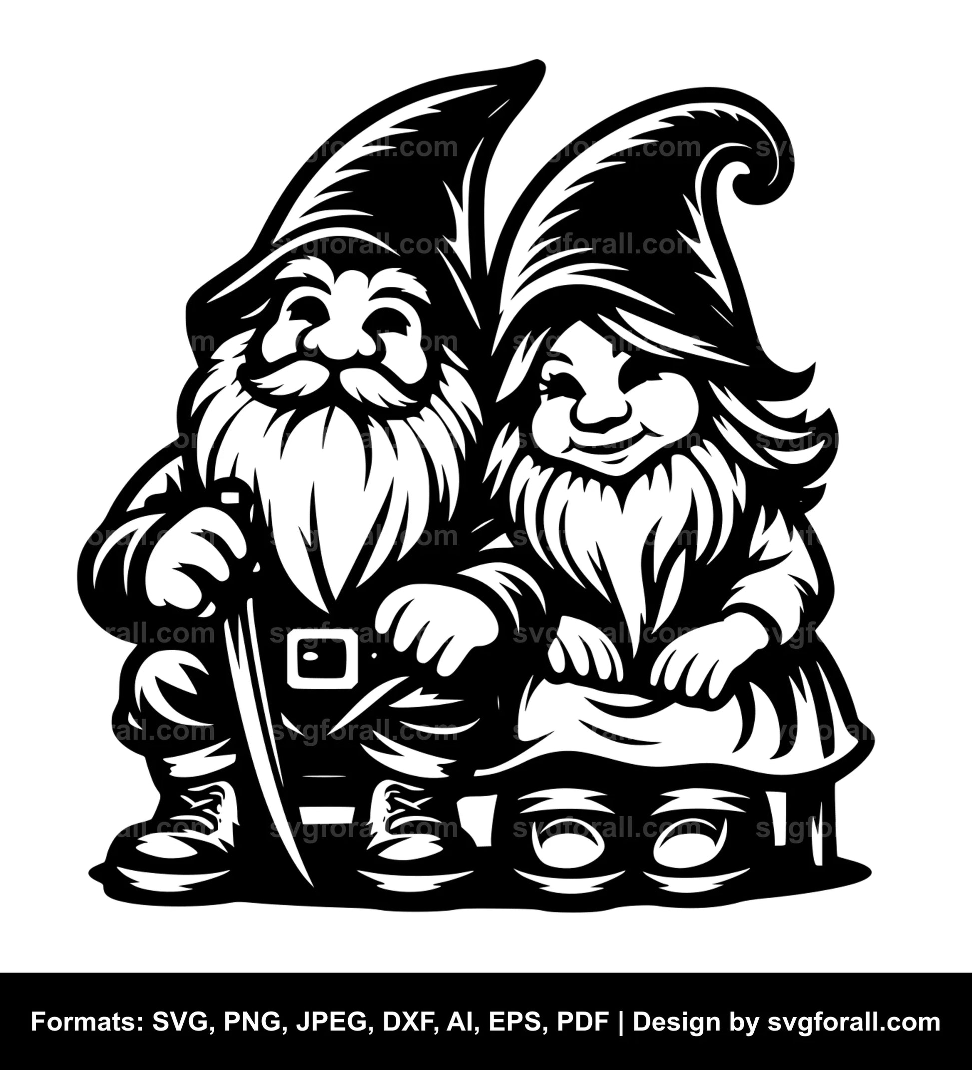 Gnome Couple SVG PNG