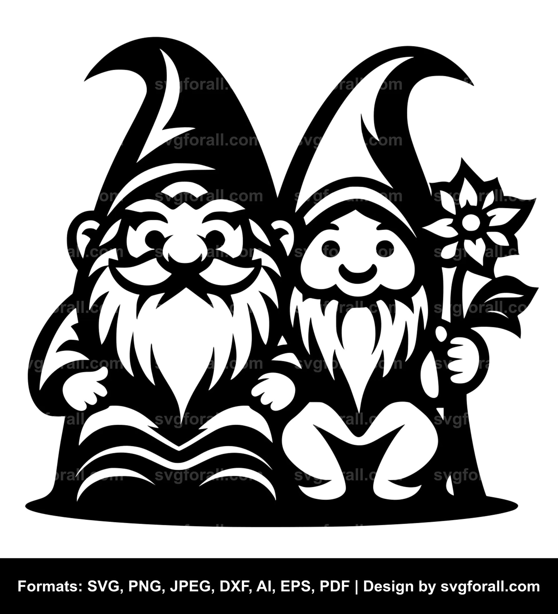 Gnome Couple SVG Vector