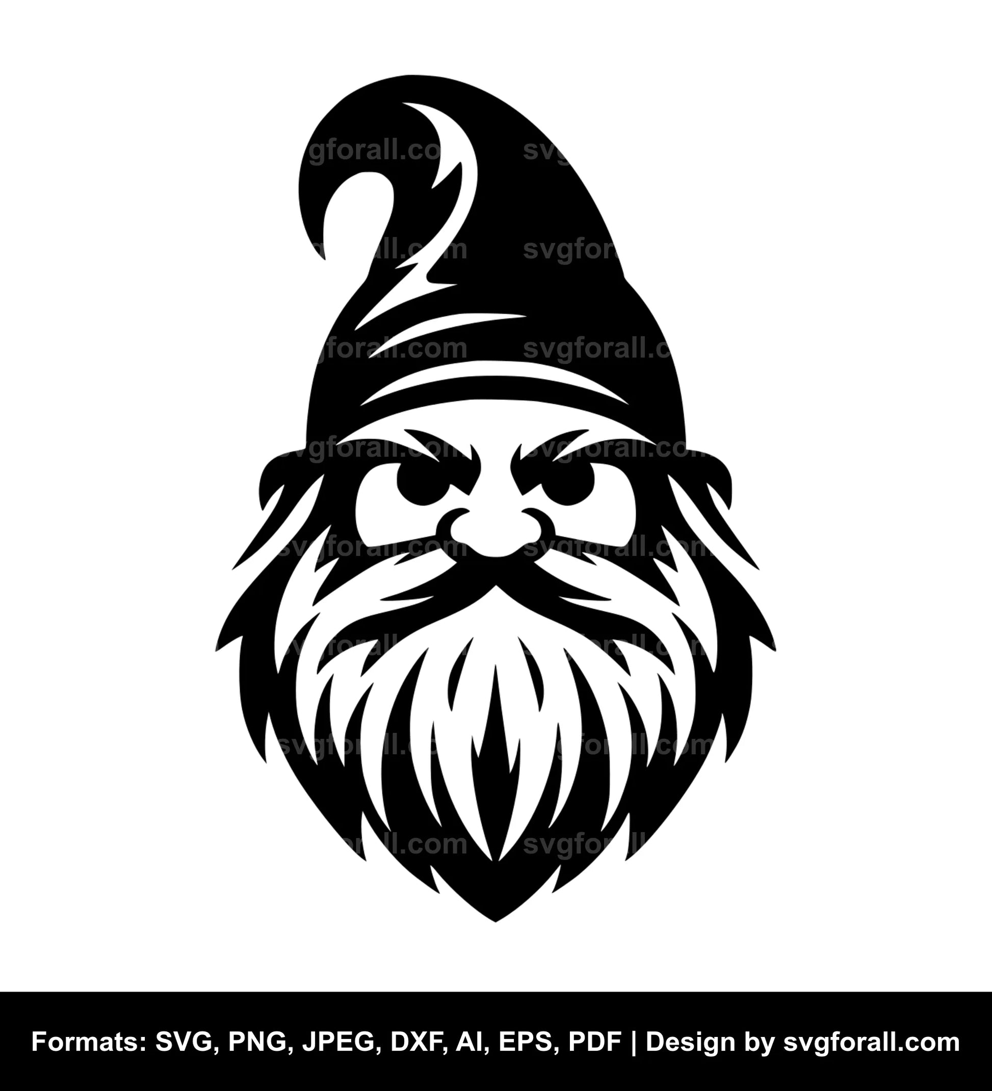 Gnome Face Black SVG