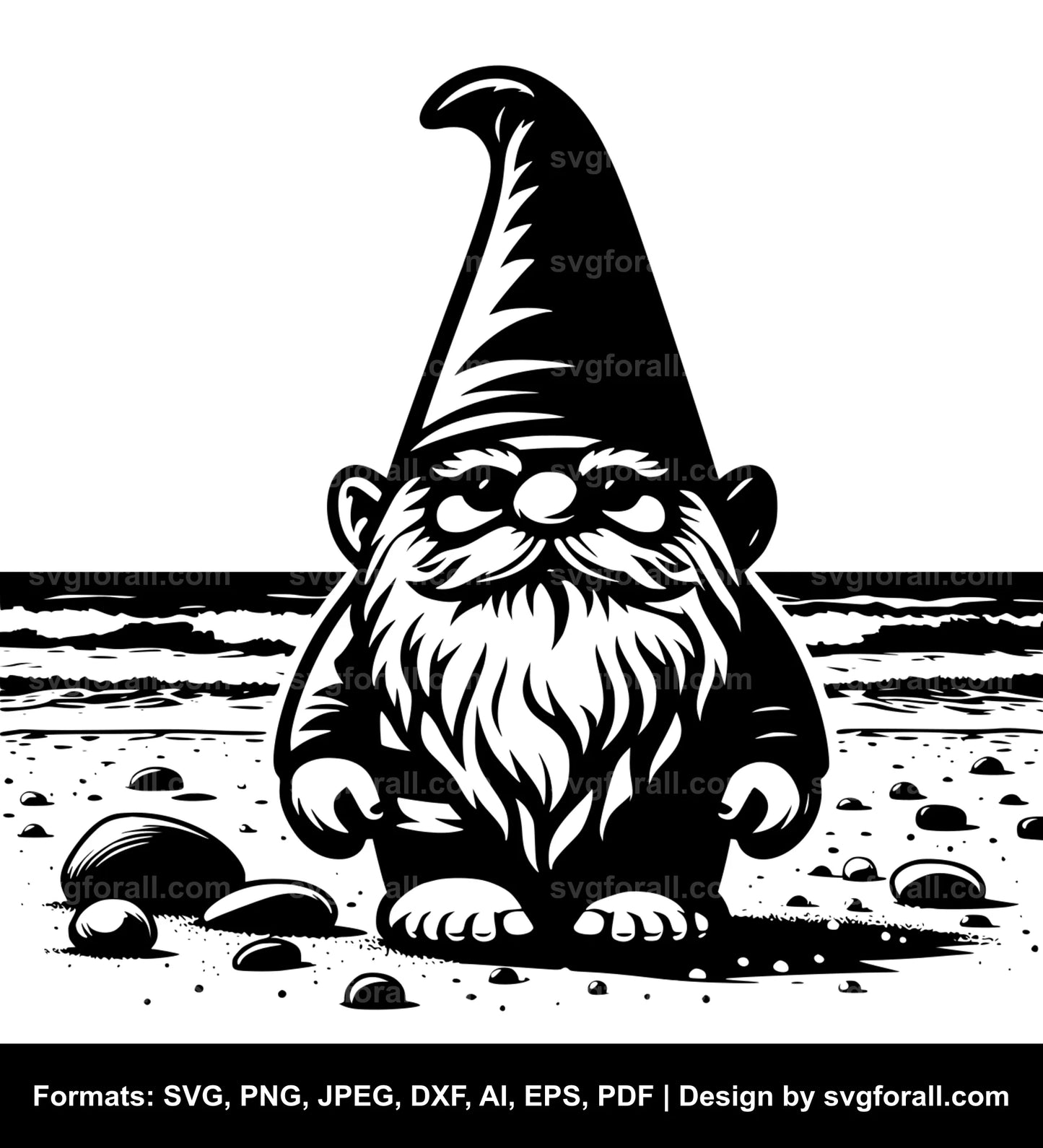 Gnome On Beach SVG Vector