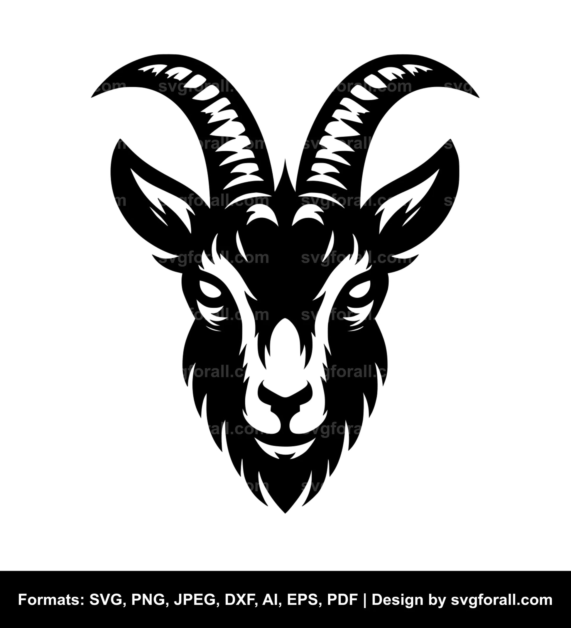 Goat Face Black SVG