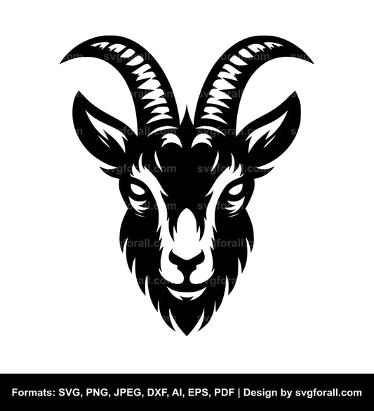 Goat Face Black SVG