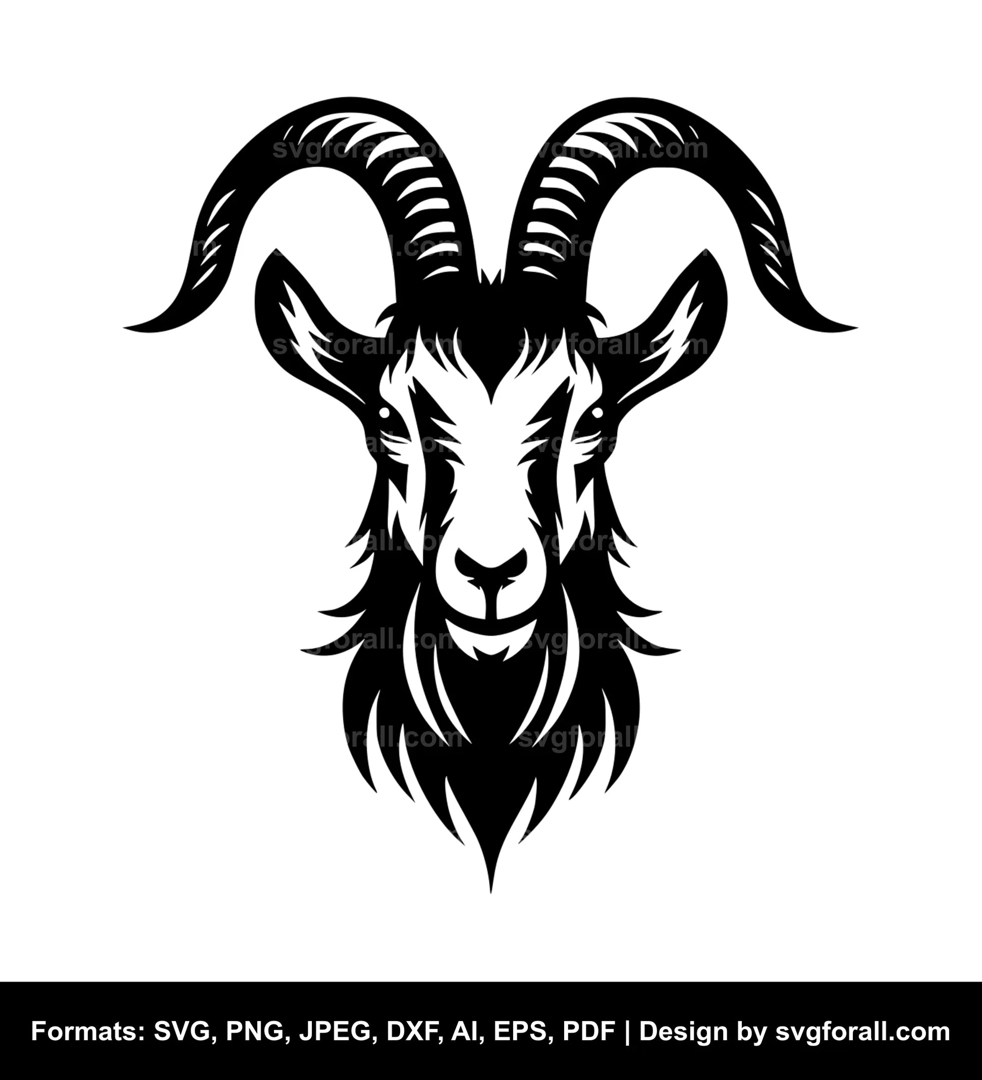 Goat Face SVG Vector