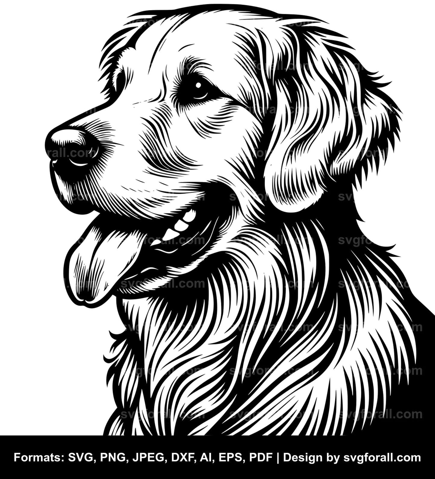 Golden Retriever Dog Black SVG