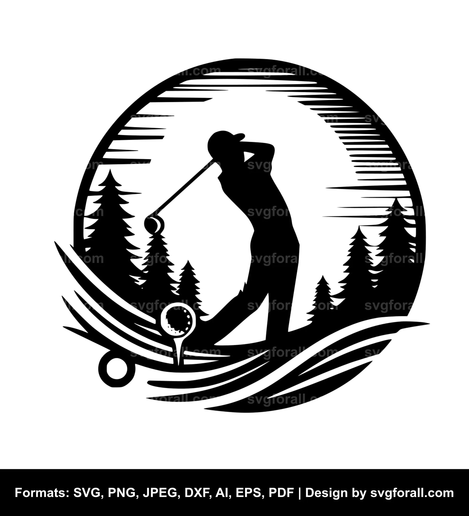 Golf Swing SVG Design