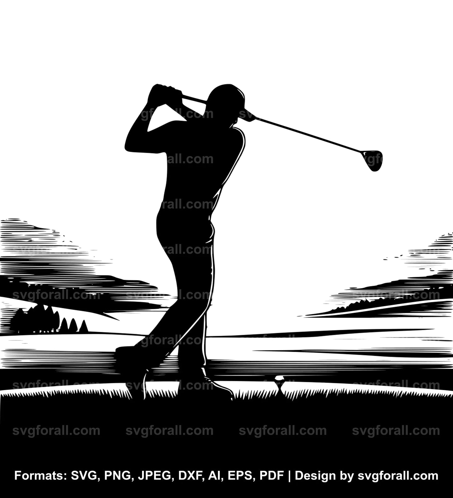 Golf Swing SVG Vector