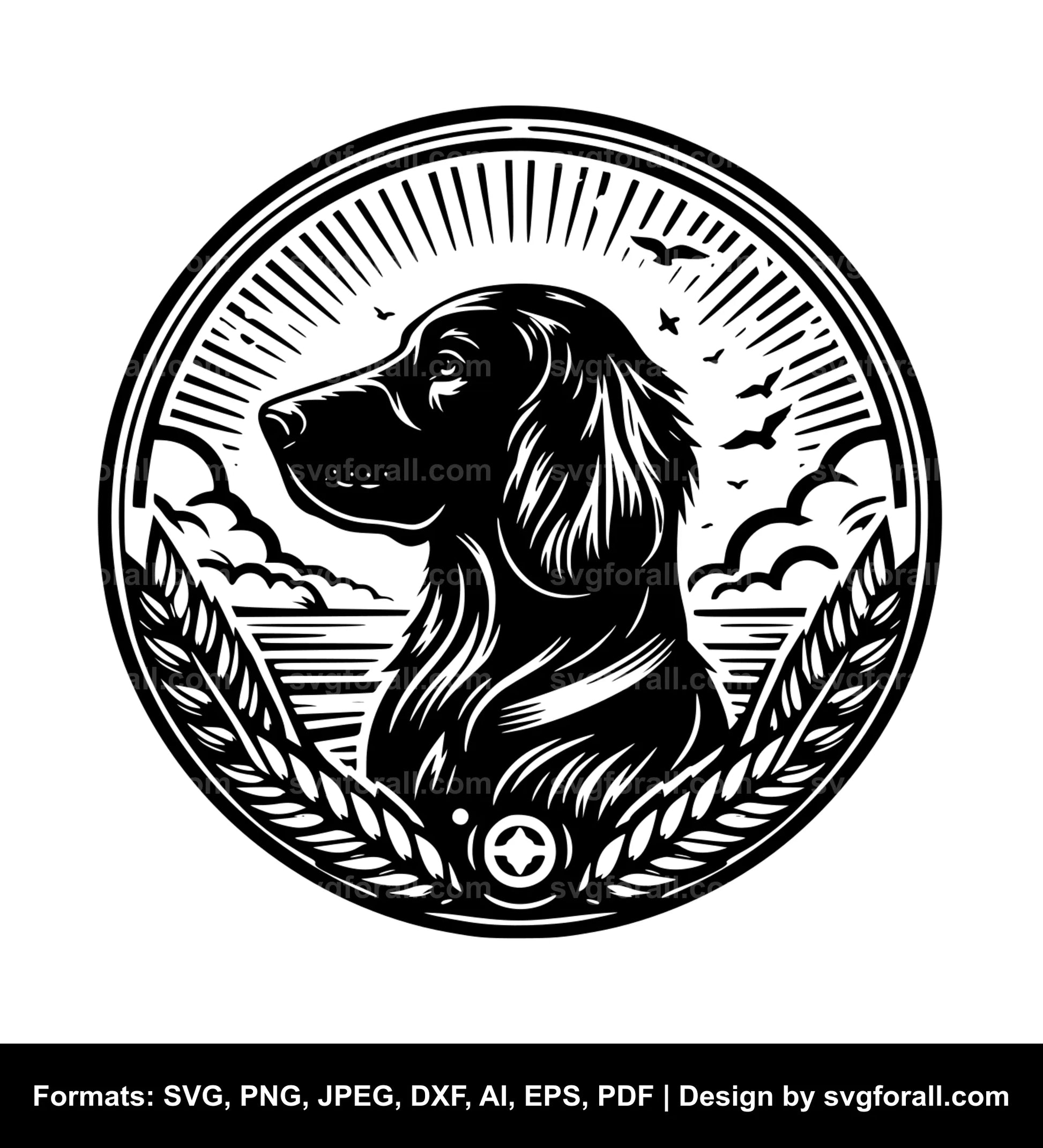 Gordon Setter Dog Vector SVG