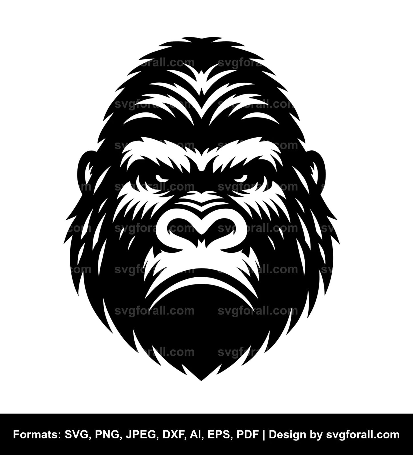 Gorilla Face Black SVG