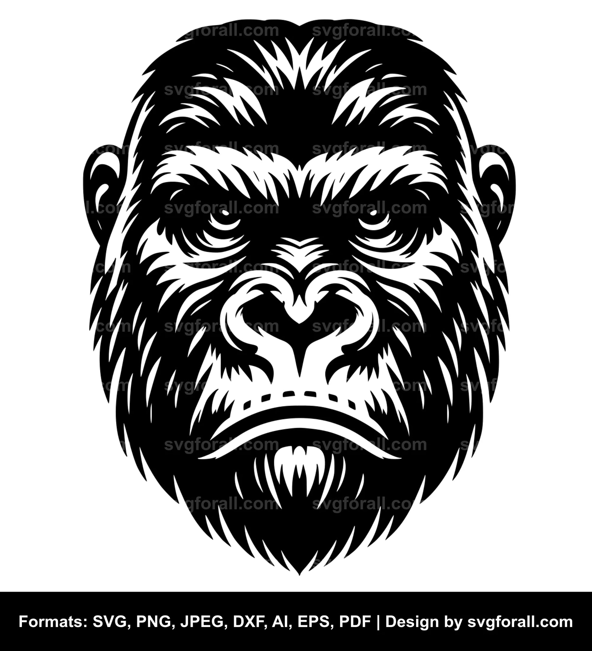 Gorilla Face SVG File