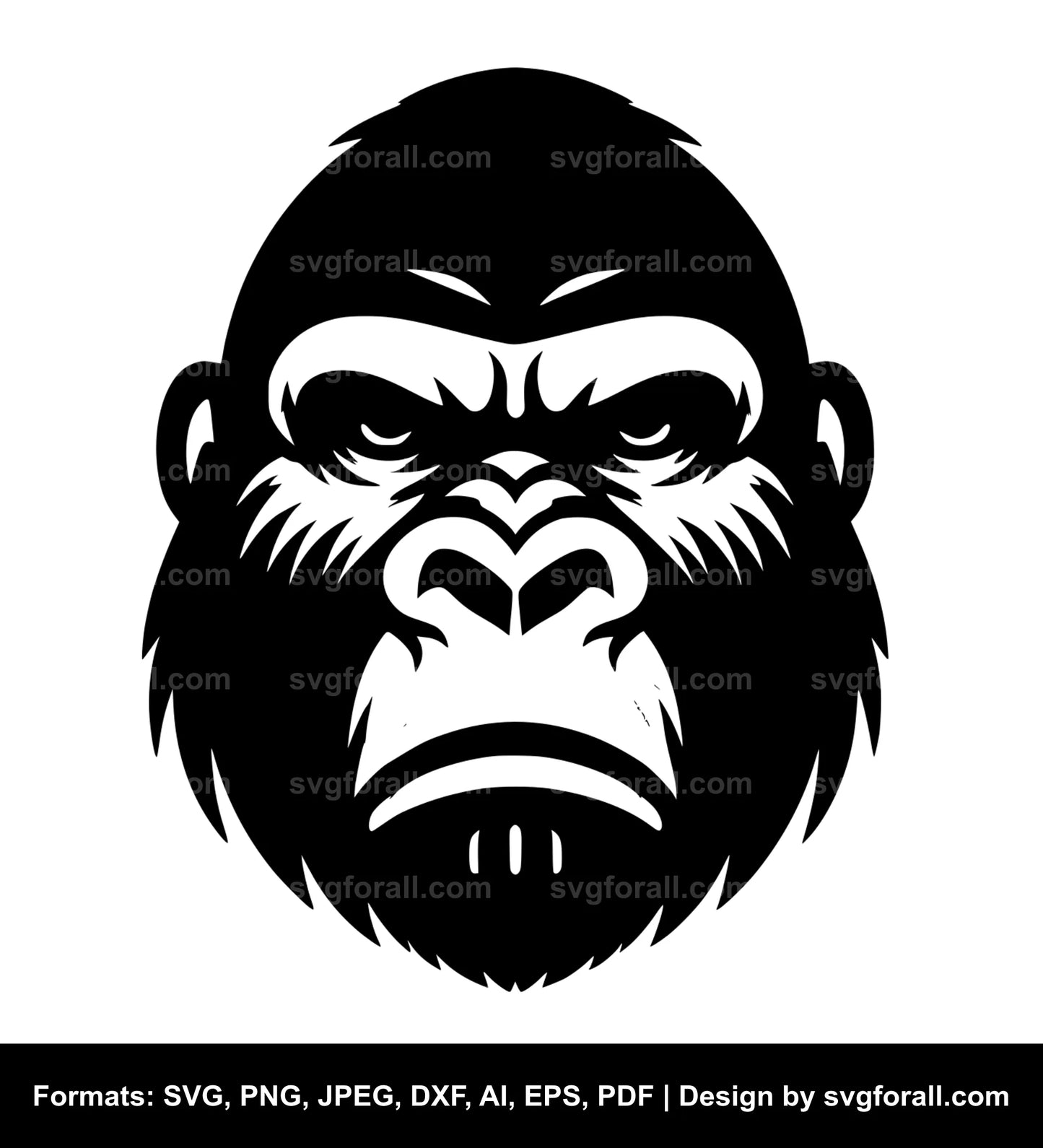 Gorilla Face SVG PNG