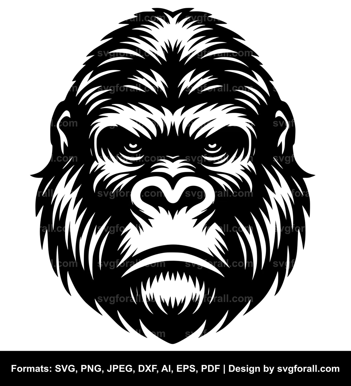 Gorilla Face SVG Vector