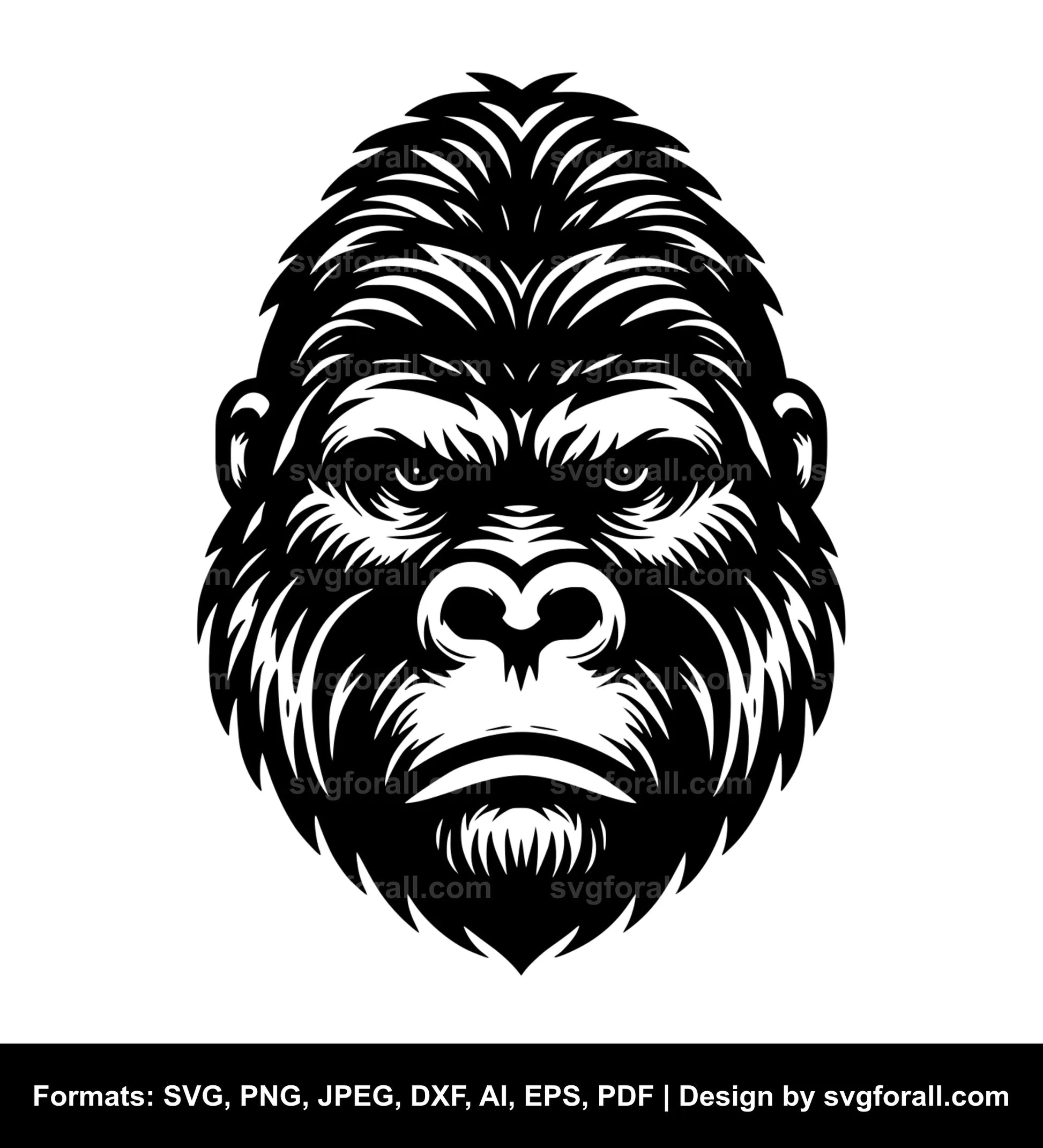 Gorilla Face Vector SVG