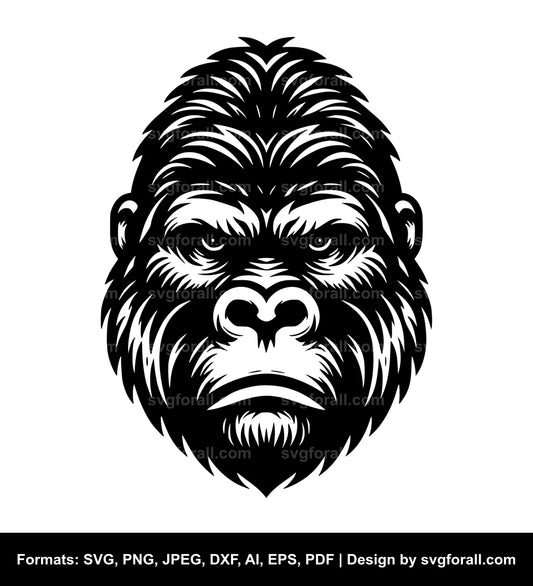 Gorilla Face Vector SVG