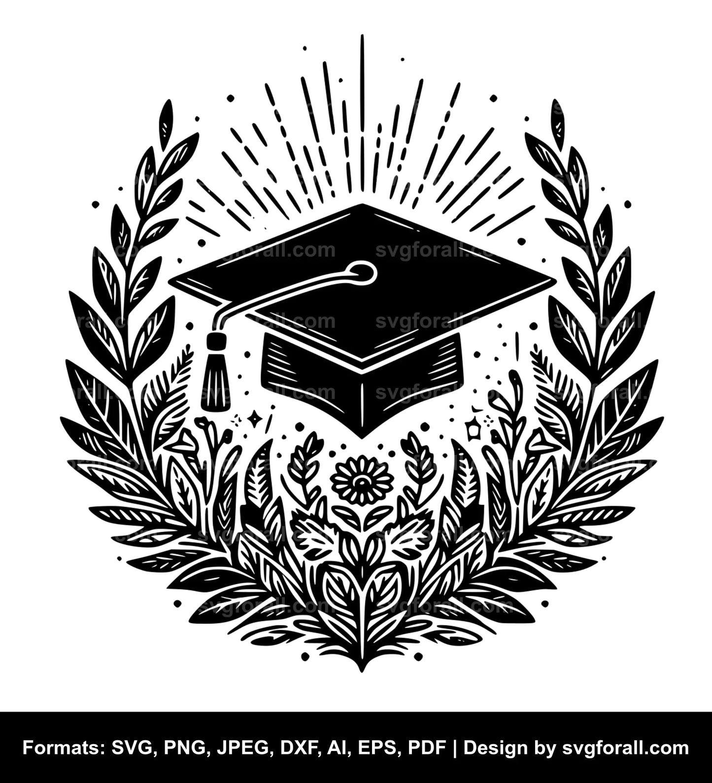 Graduation Cap Black SVG