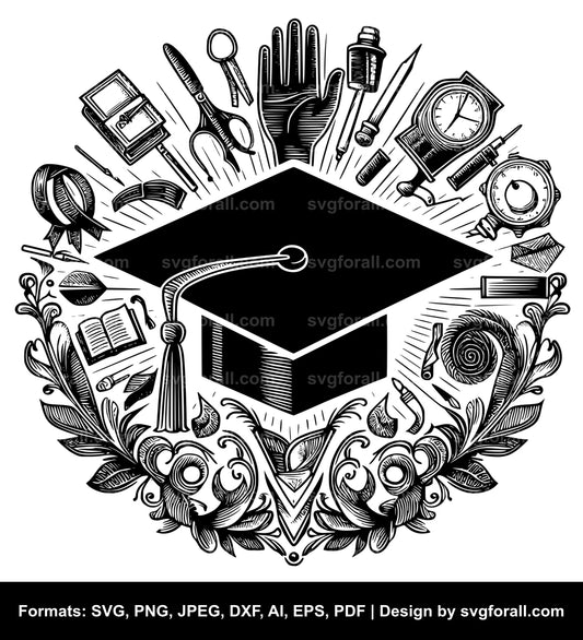 Graduation Cap SVG PNG